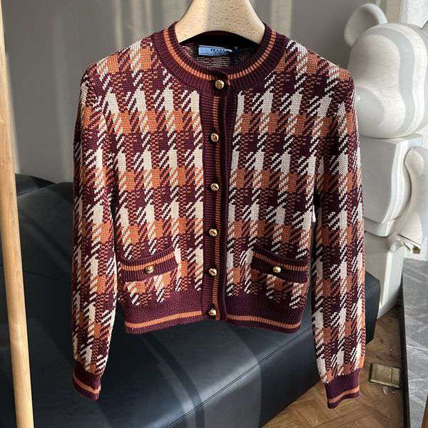 プラダ  偽物 Checked wool cardigan チェック カーディガン pus15061